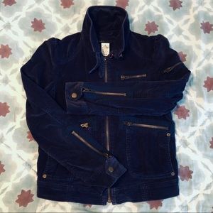 Navy blue Marc Jacobs Corduroy Moto Style Jacket